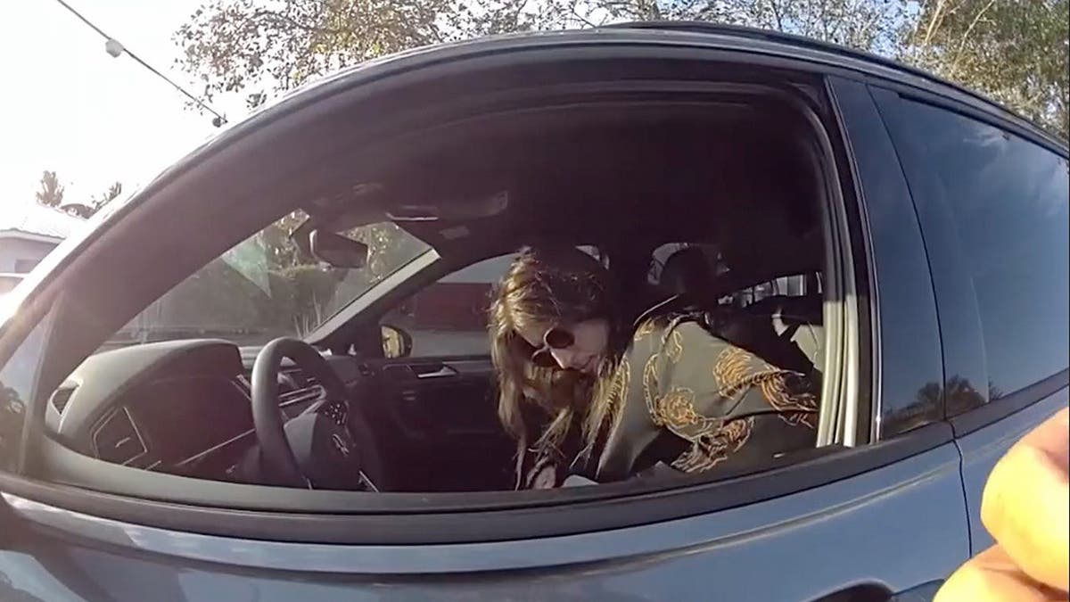 Katie Thomas in driver seat