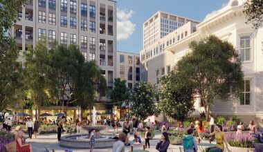 Gateway Jax installing fountain at Porter House Garden Downtown