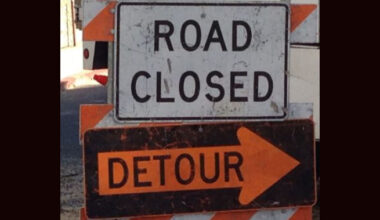 Road Closed detour sign