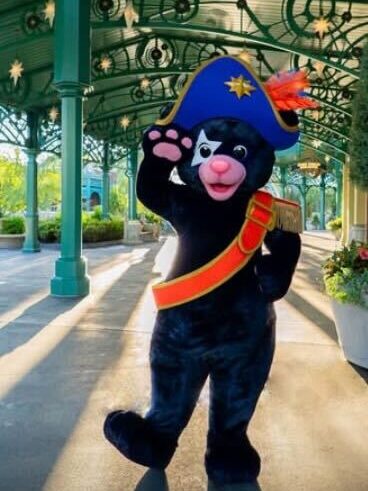 Screenshot of Captain Cacao character greeting in Celestial Park - image from Universal Orlando
