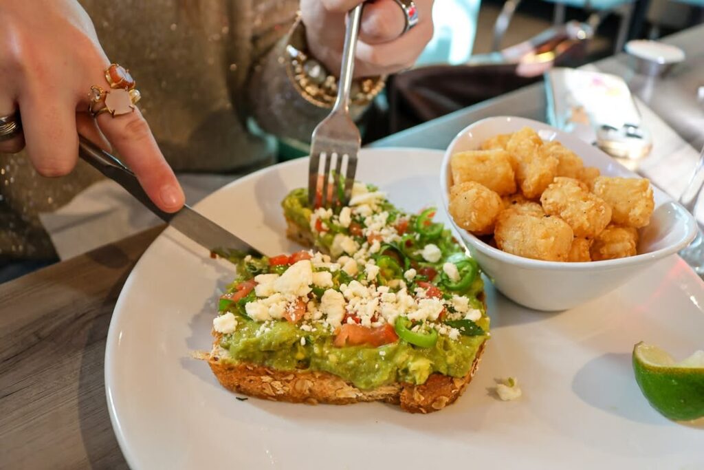 An avocado toast dish