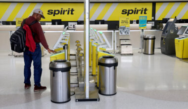 Pierre Ronet tries to check in to his flight to Tampa on Spirit Airlines at Fort Lauderdale-Hollywo...