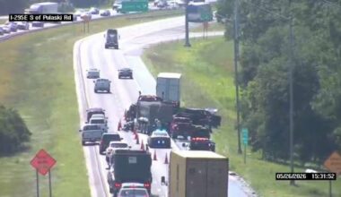 Lanes reopen after multi-vehicle crash on I-295 near Pulaski Road