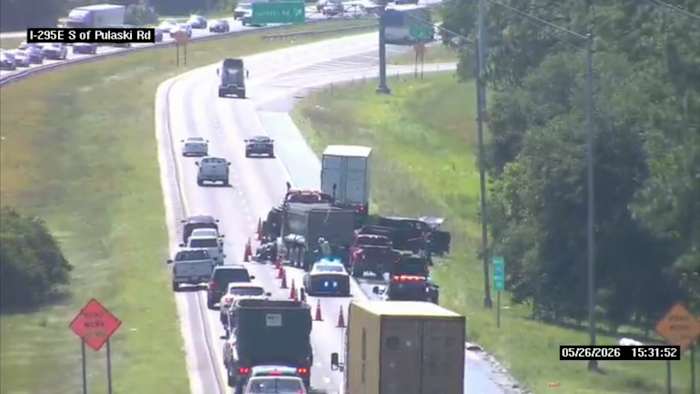 Lanes reopen after multi-vehicle crash on I-295 near Pulaski Road