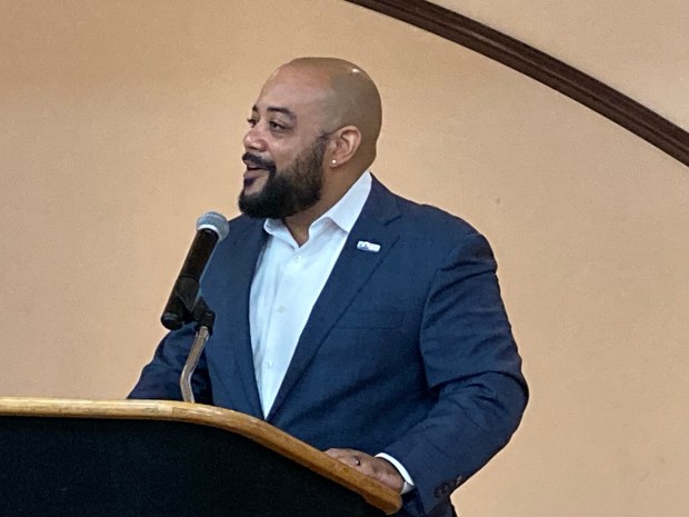Broward Supervisor of Elections Joe Scott outlined his office's preparations for the 2026 primary and general elections during remarks to the Broward Democratic Party in Plantation on Tuesday, May 19, 2026. (Anthony Man/South Florida Sun Sentinel)