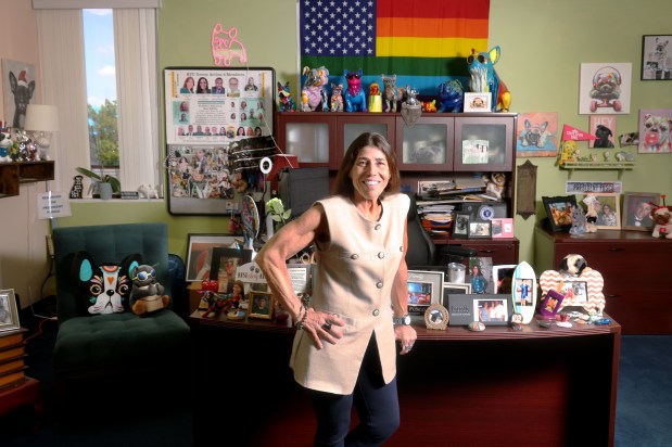 Anna Fusco, president of the Broward Teachers Union, stands in her Tamarac office on Thursday, May 21, 2026. (Mike Stocker/South Florida Sun Sentinel)