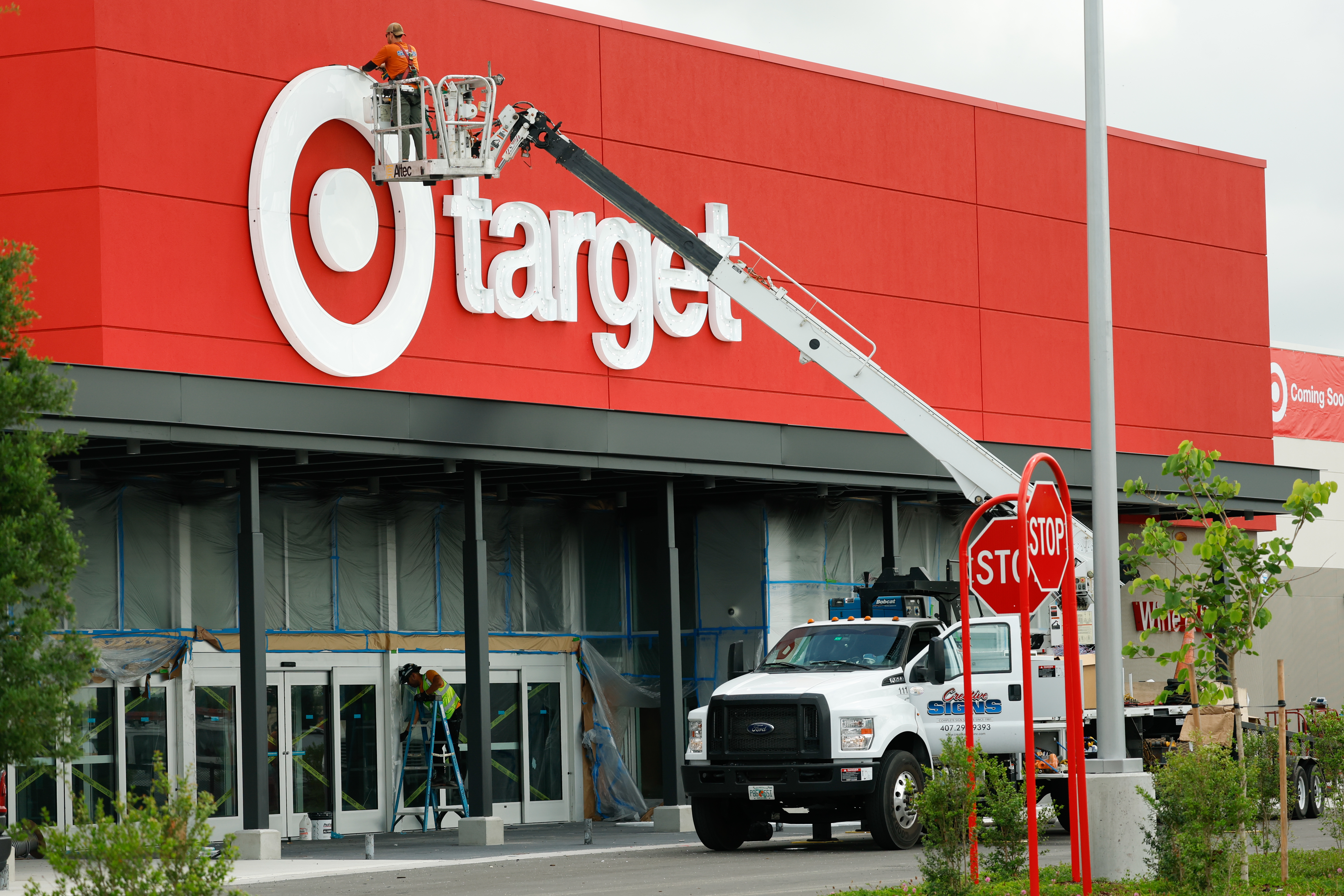 Details are added to the signage at the Target location...