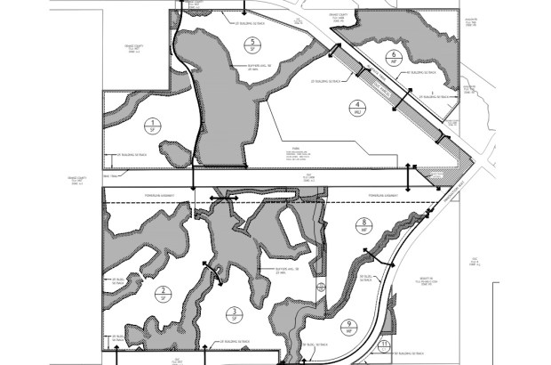 A map of the developable tracts within the Reserve at Alafaya PD. Tract 7, not shown on the map above, is located in the southeastern portion of Tract 4. (Site Plan from Dave Schmitt Engineering)