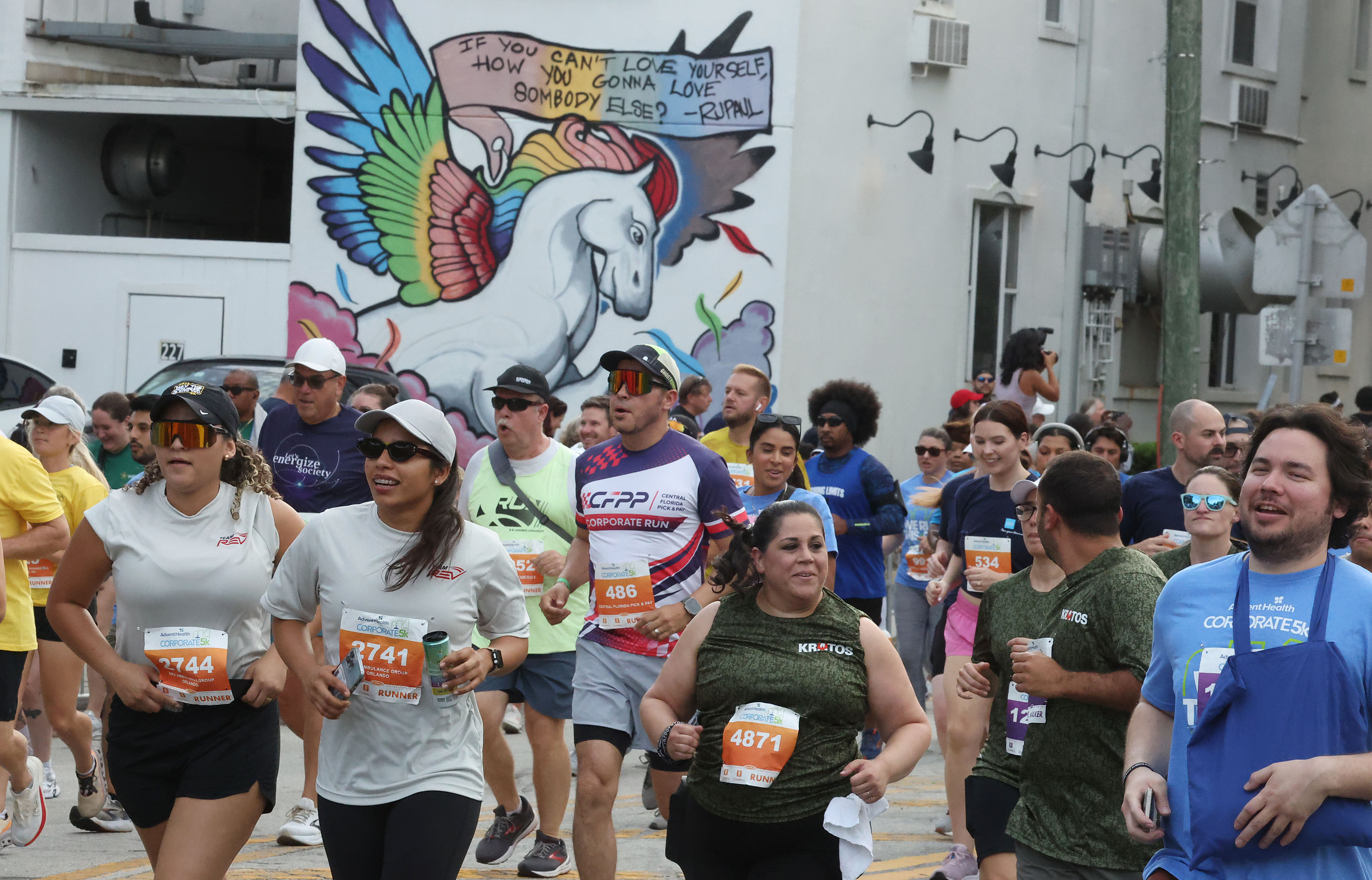 Runners are pictured during the 32nd AdventHealth Corporate 5K in...