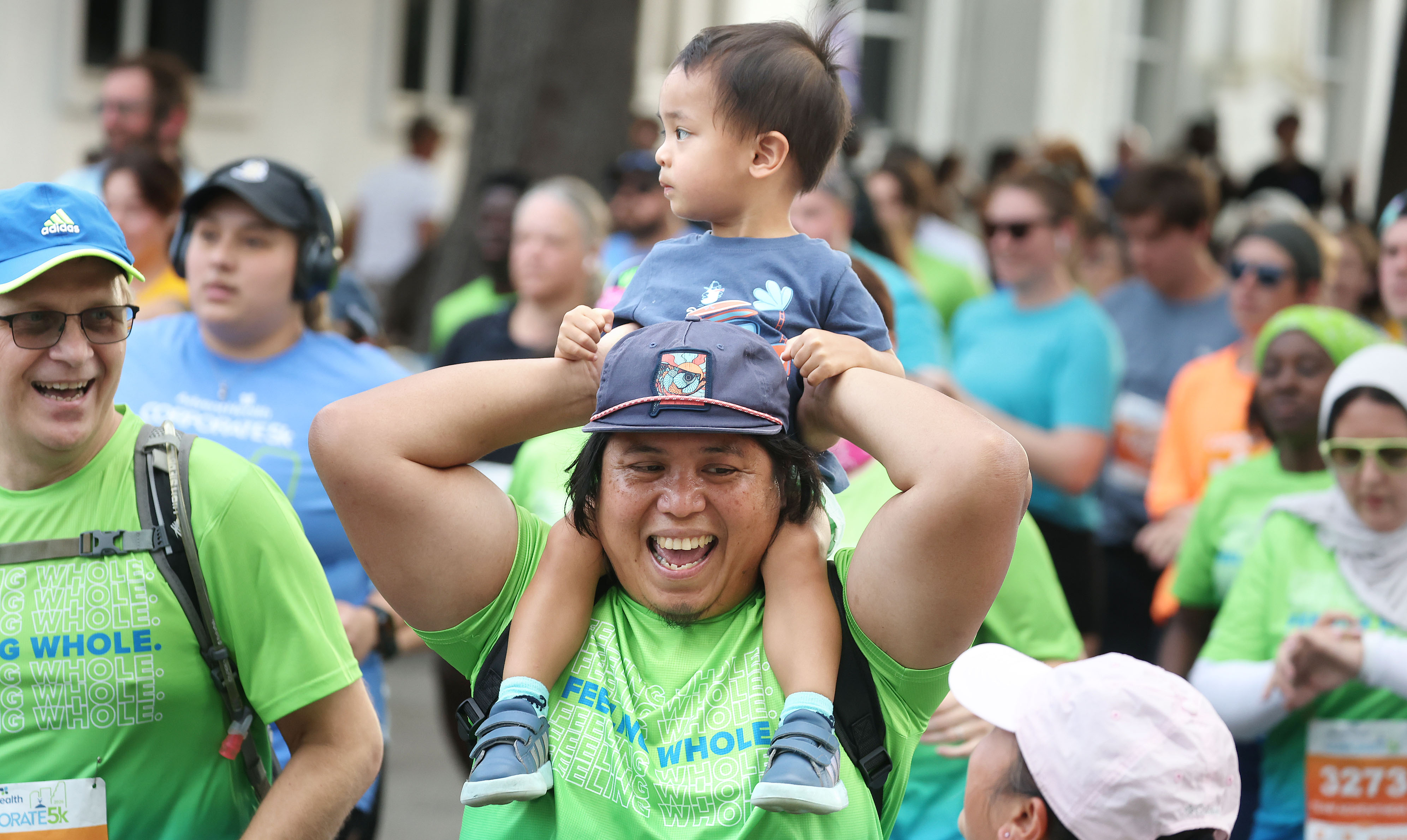 A child enjoy a perch on a runner during the...