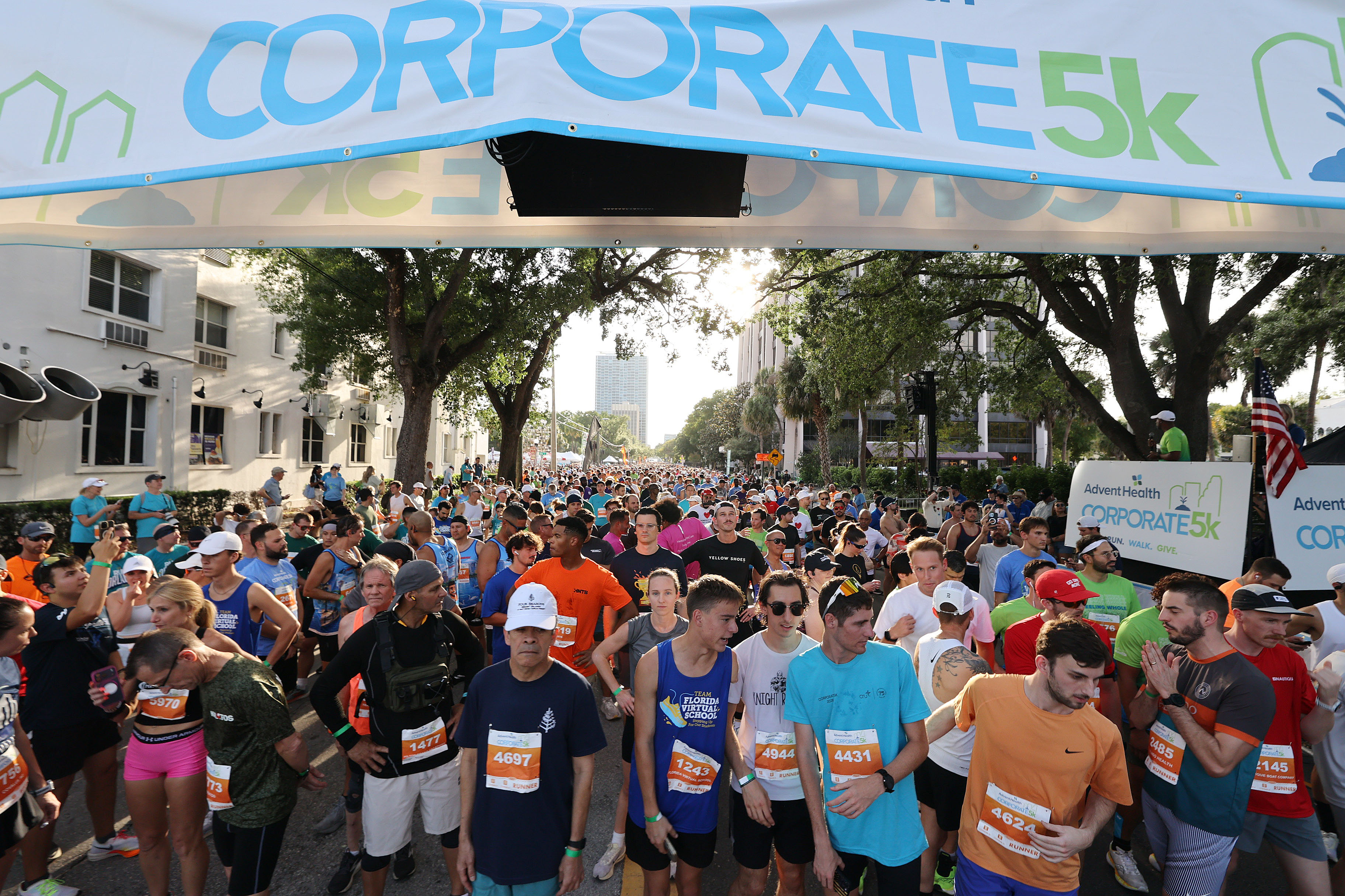 Runners line up for the 32nd AdventHealth Corporate 5K in...