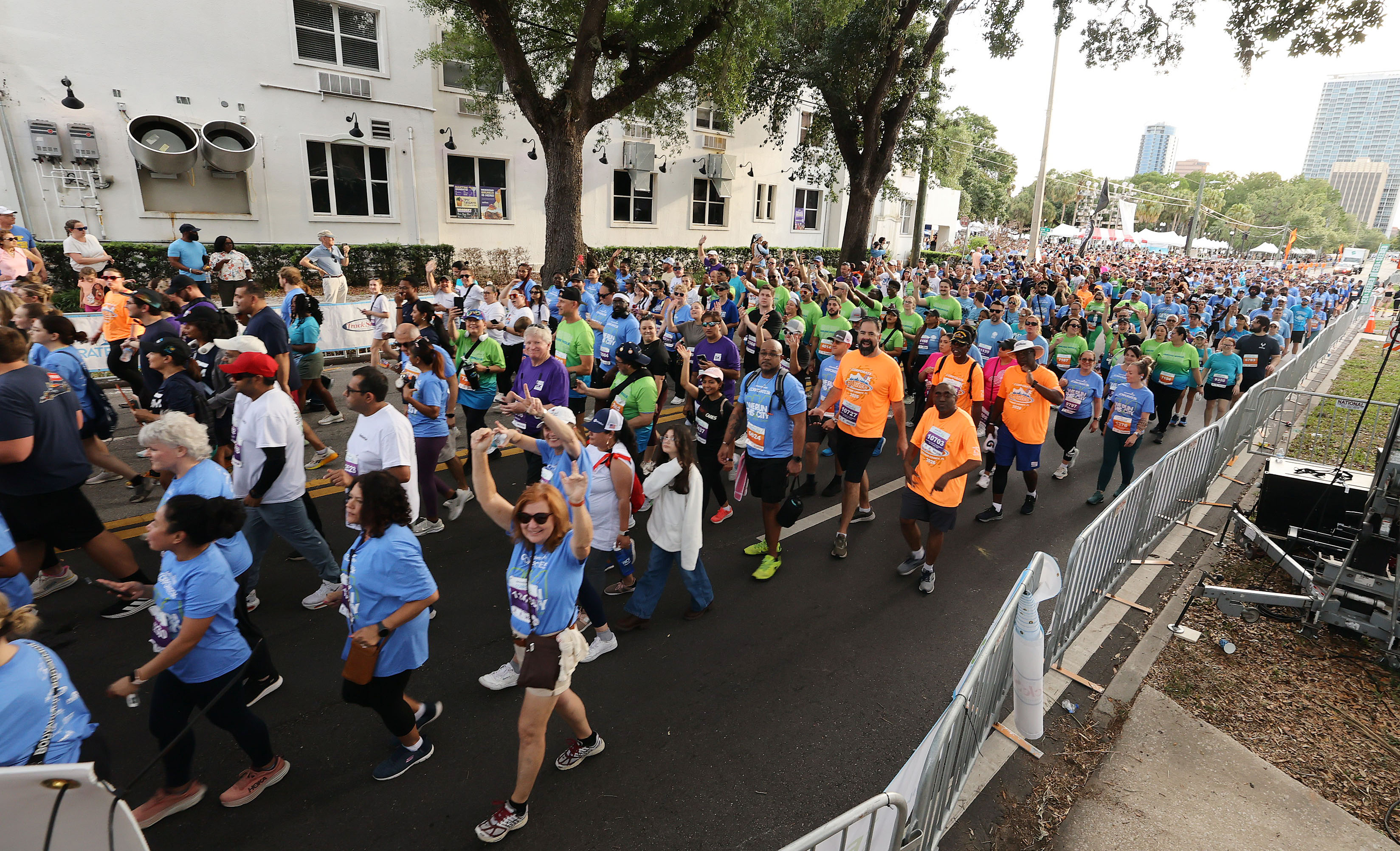 Walkers take off during the 32nd AdventHealth Corporate 5K in...