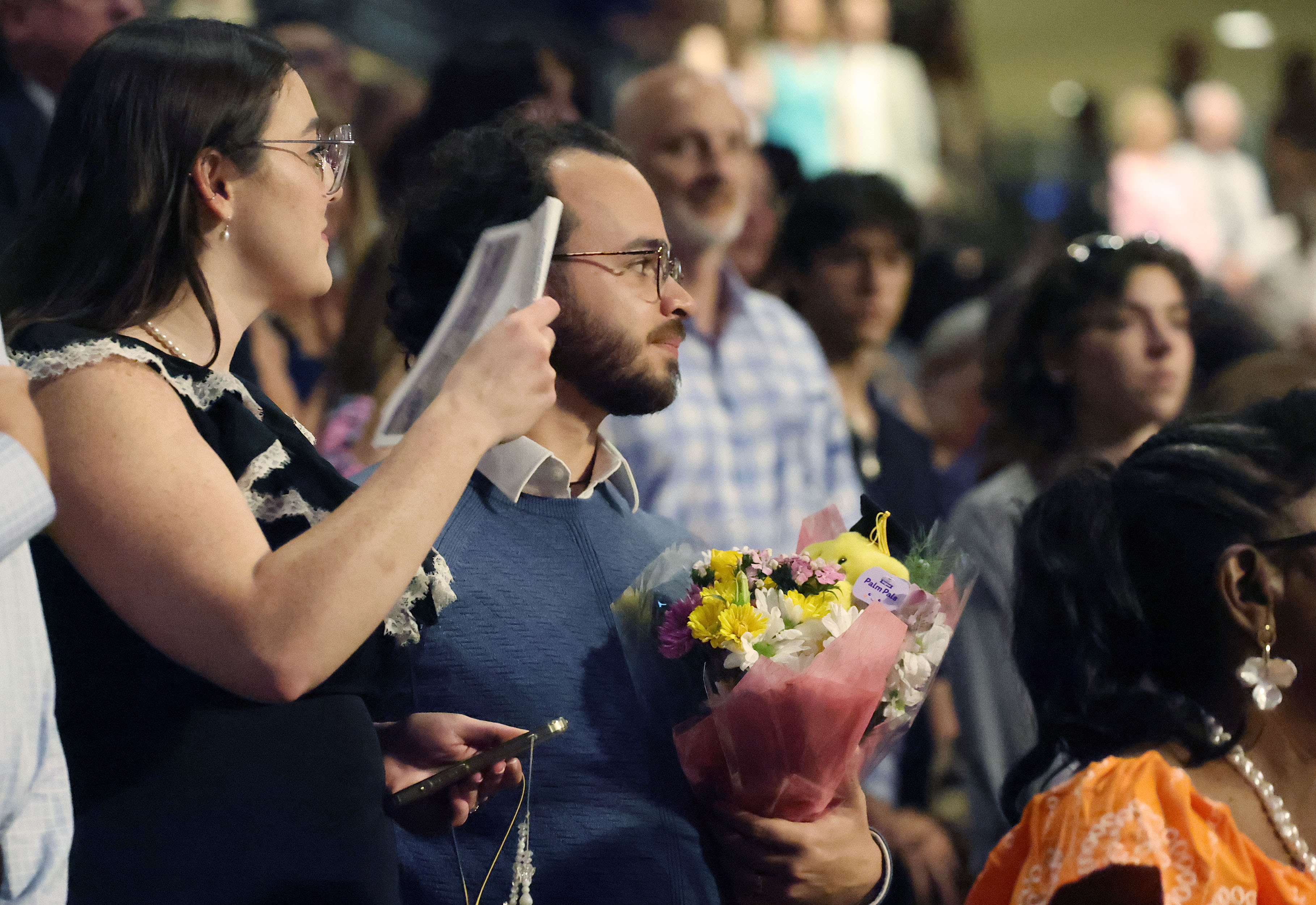 Family and friends watch during West Orange High School commencement...