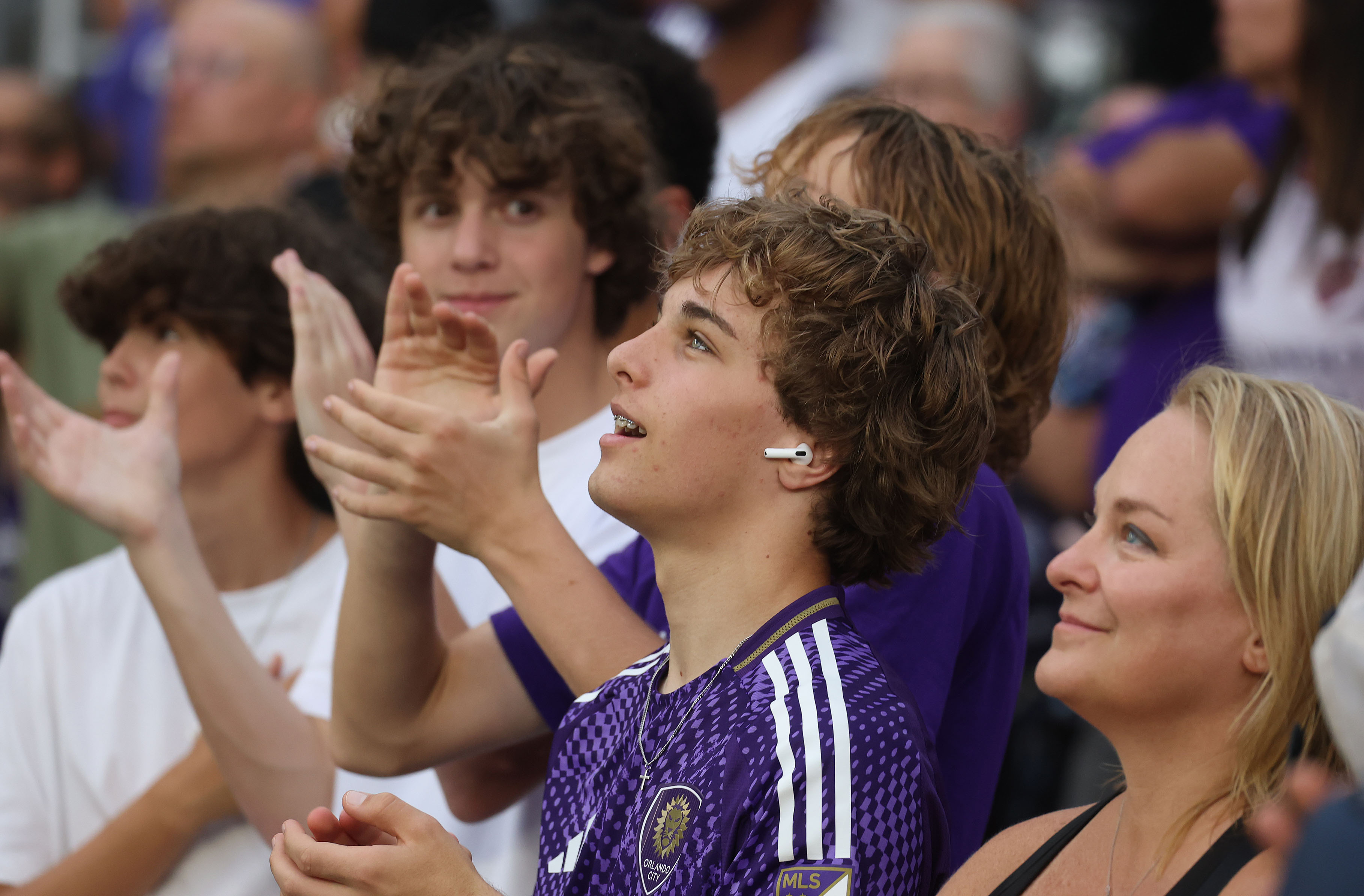 Orlando fans cheer during the Atlanta United at Orlando City...