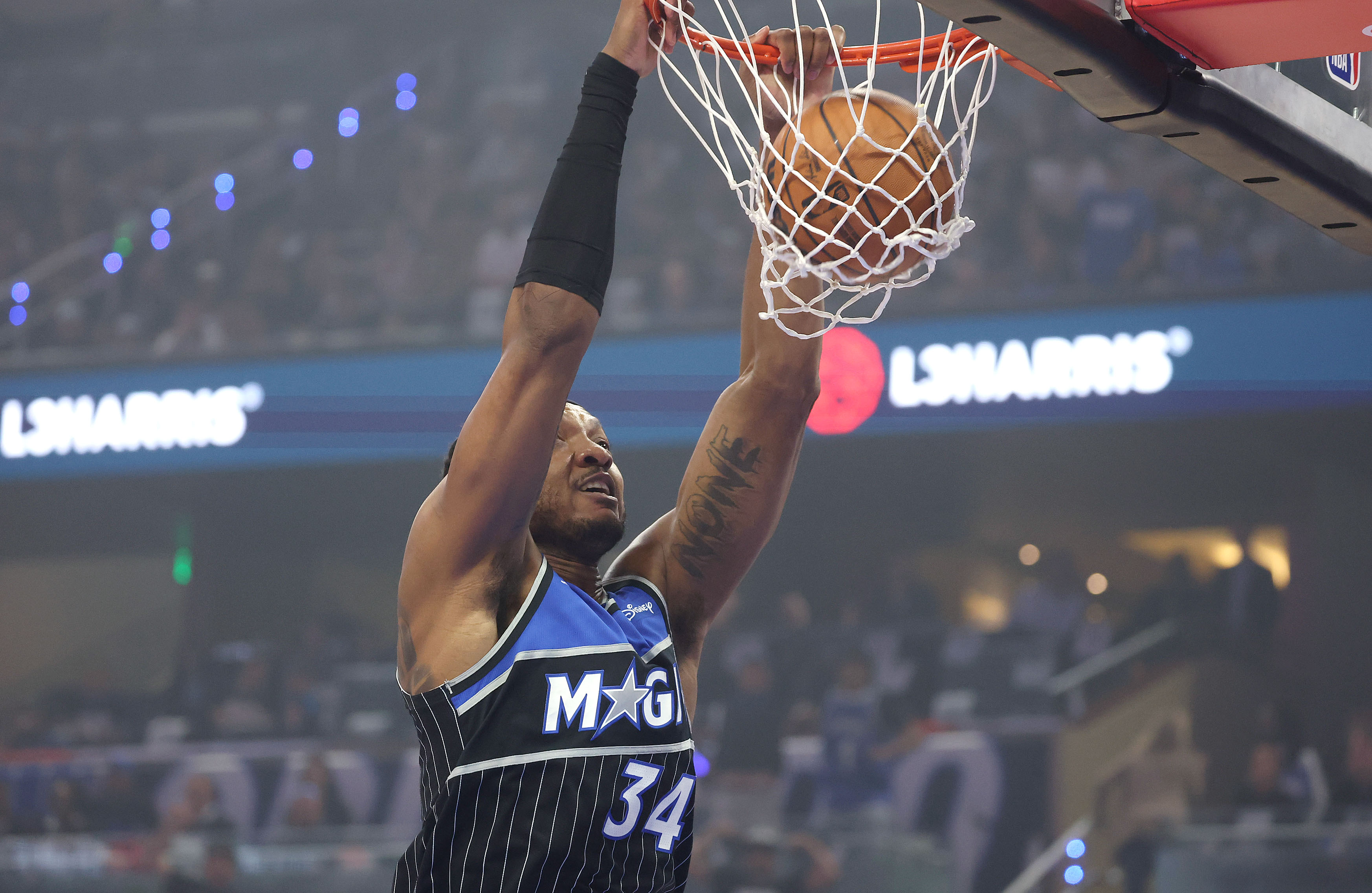 Orlando center Wendell Carter Jr. slam dunks during the Detroit...