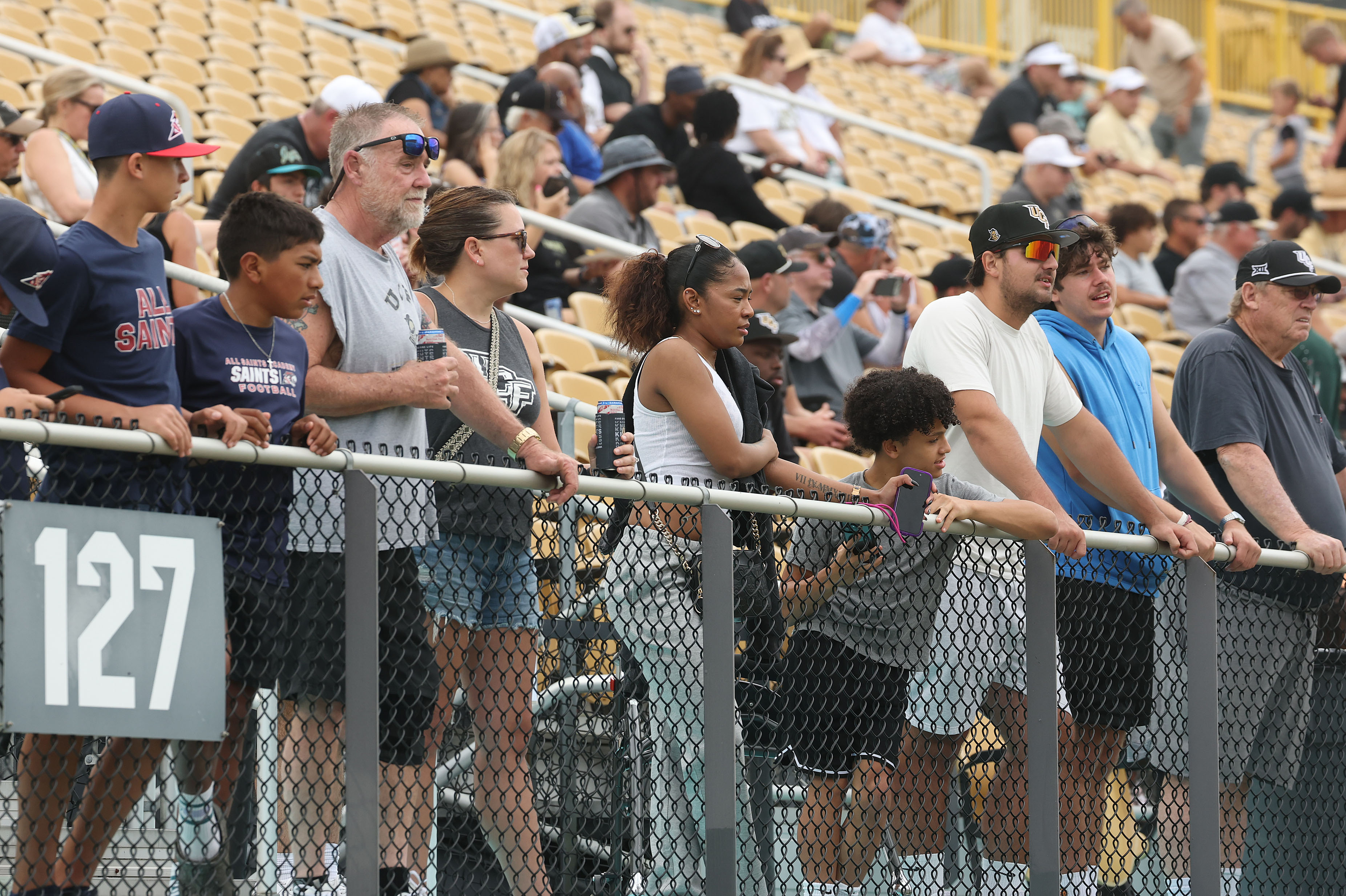 UCF fans watch during UCF Football Open Practice at the...