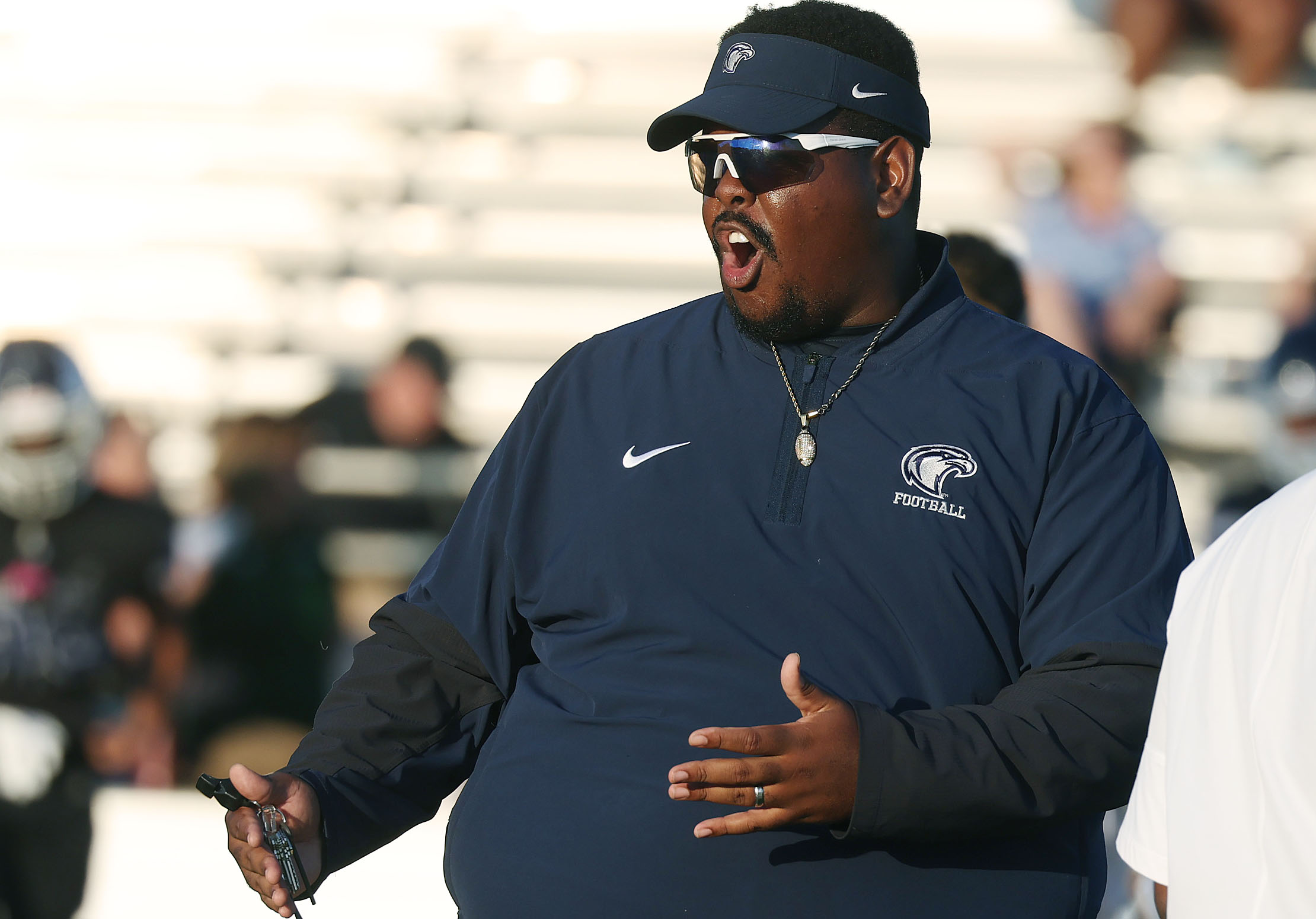 Lake Howell coach Dazzie Morris yells during a Spring High...