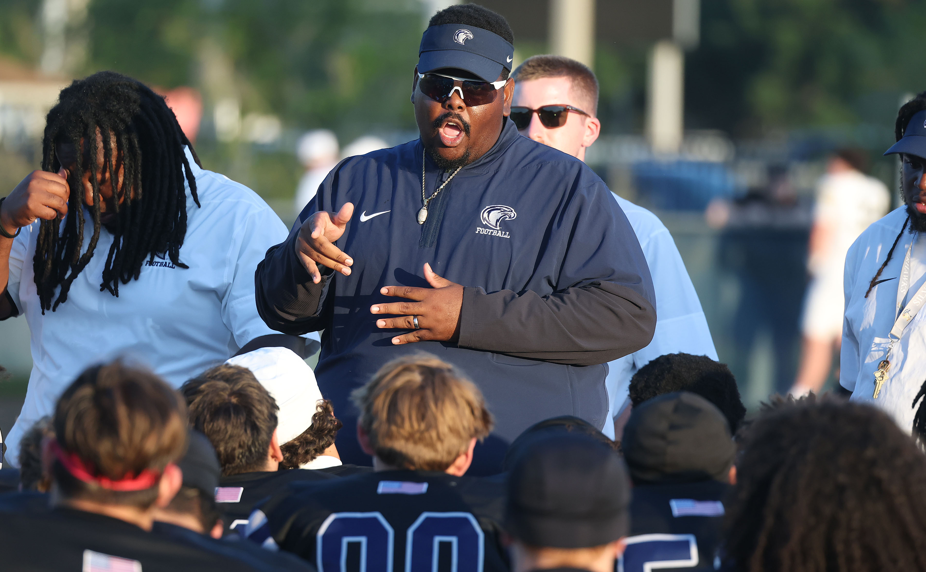Lake Howell coach Dazzie Morris coaches during a Spring High...