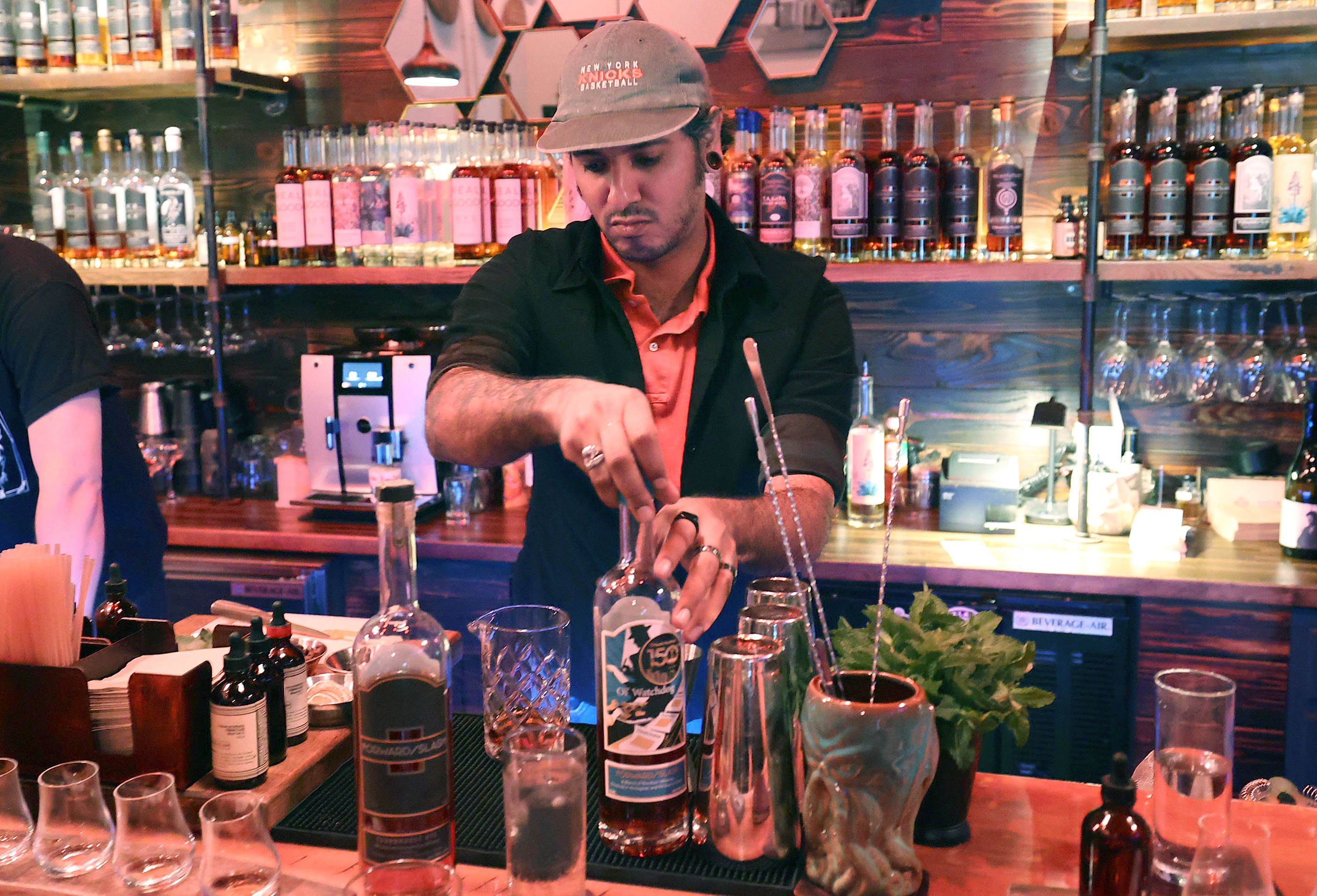 Jose Casalan mixes a 