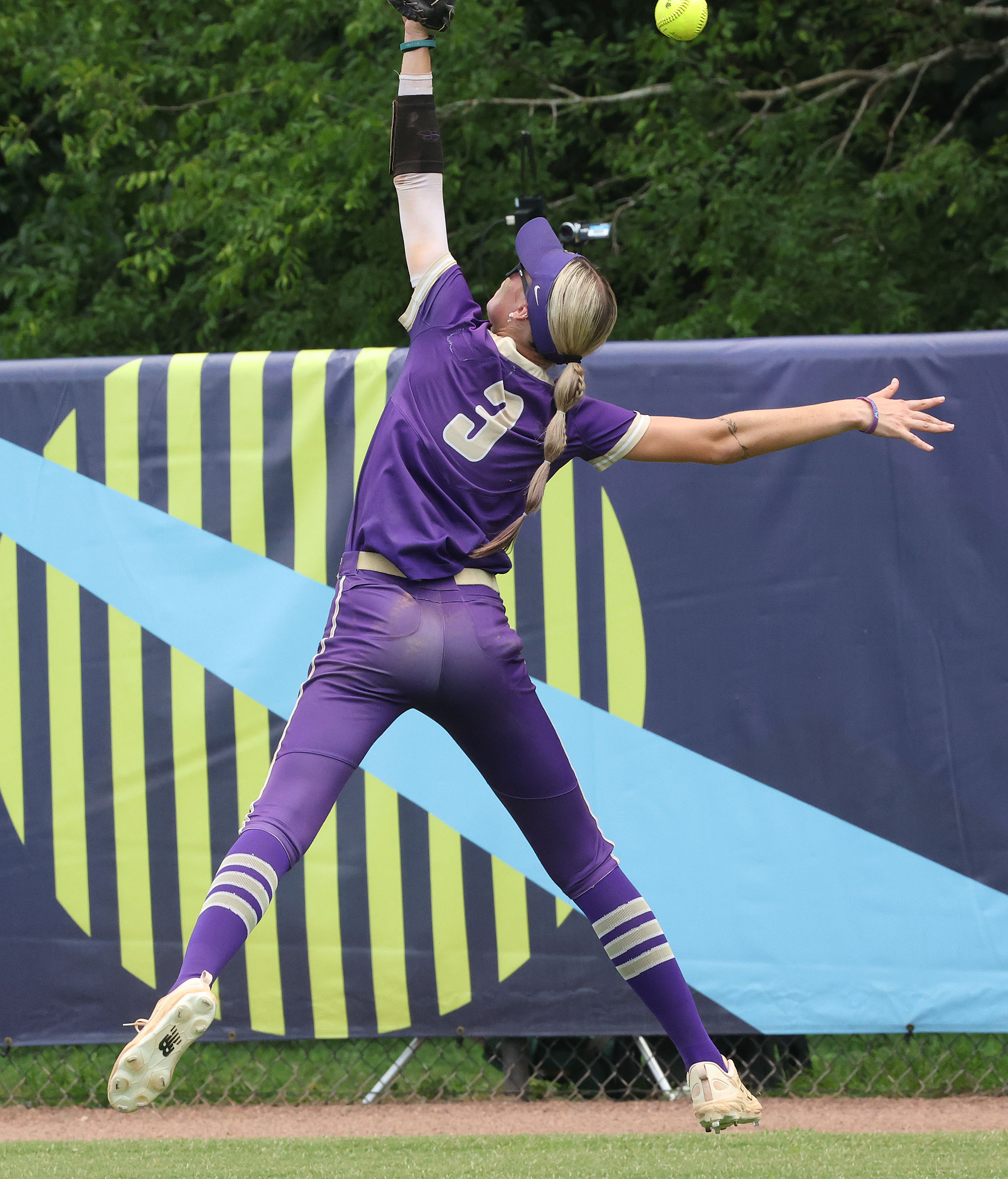 A hard hit ball is just out of the reach...