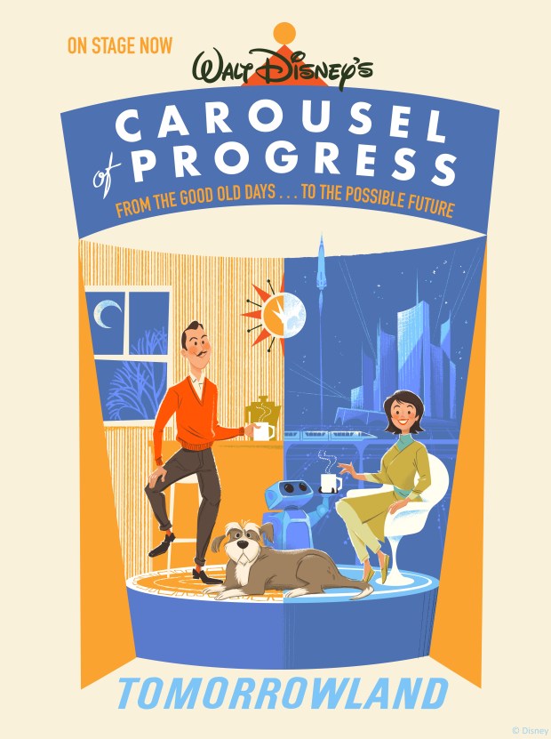 Walt Disney World has released an attraction poster for a revamped Carousel of Progress, which will debut with new scenes from different decades sometime in 2027. (Walt Disney Co.)EMBARGOED UNTIL 8 A.M. 5/28/2026
