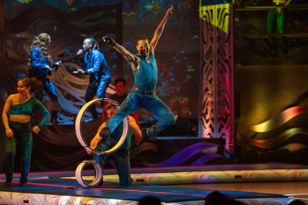 A cirque-style stage show named "Hydro Surge" will be part of the Electric Ocean nighttime event at SeaWorld Orlando. (SeaWorld Orlando)