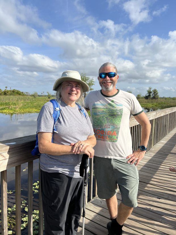 Sandra Friend and Chris Stevens explored hundreds of trails each to compile the "Hiker's Guide to the Sunshine State," a second-edition guidebook. The final book has more than 1,000 trails from the Panhandle to the Keys. (Courtesy of Sandra Friend)