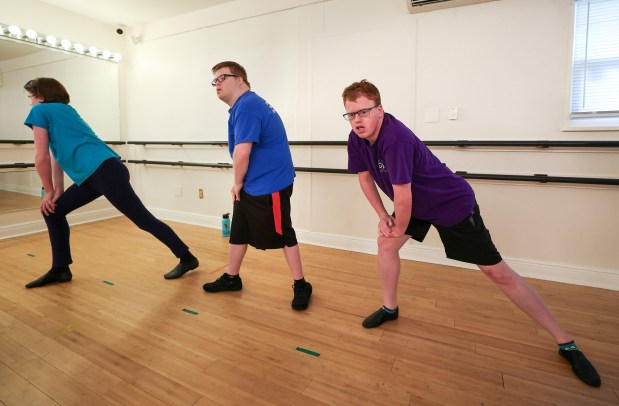 Ryan Adamczak, right, who suffers from several neurological disorders including autism, performs during rehearsal at the Chance 2 Dance studio in Maitland, Monday, May 4, 2026. (Joe Burbank/Orlando Sentinel)