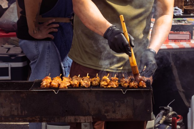 Skewered delights from Pinoy Cravings, which will be among many food vendors on hand this weekend. (Photo courtesy Gabby Perez-Baba)