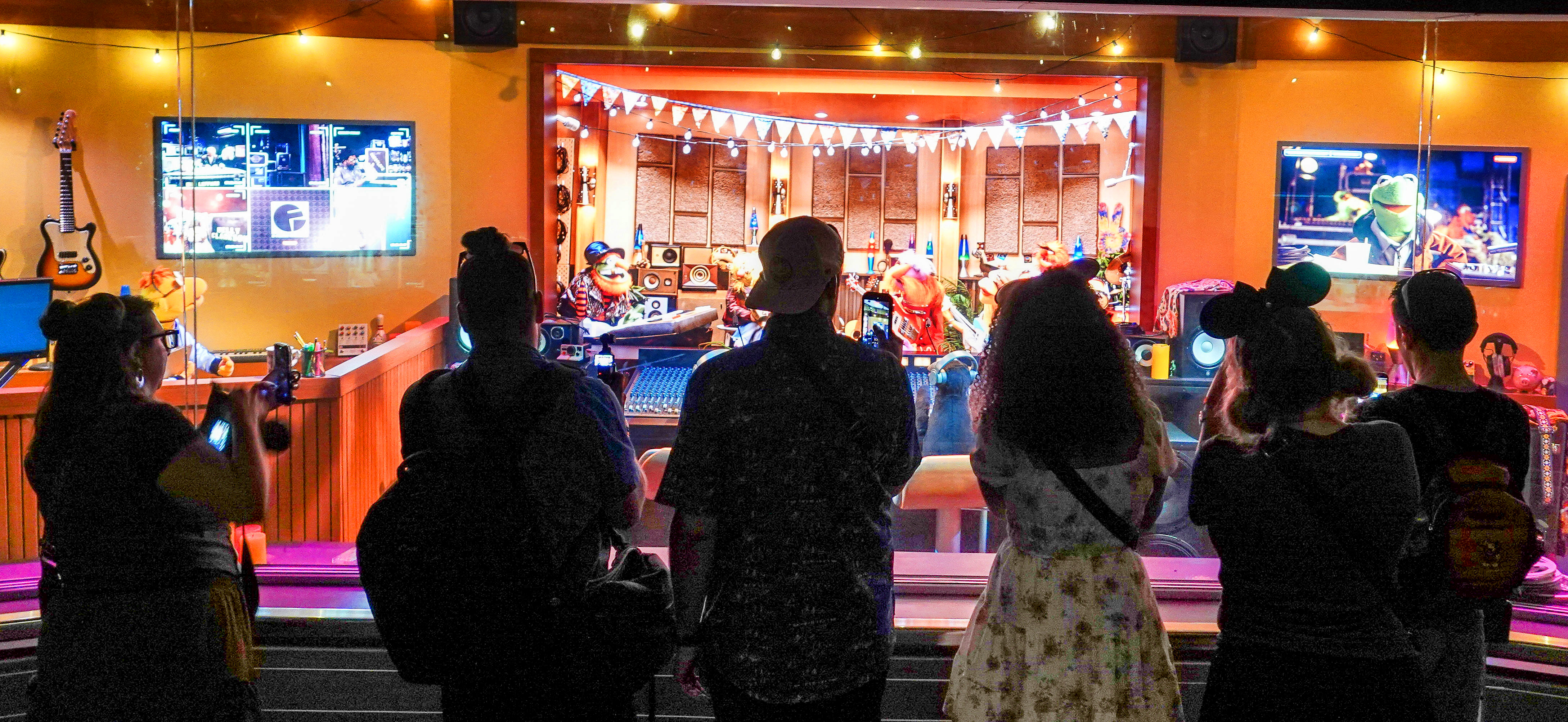 Invited guests get a first-look at the pre-show before riding...