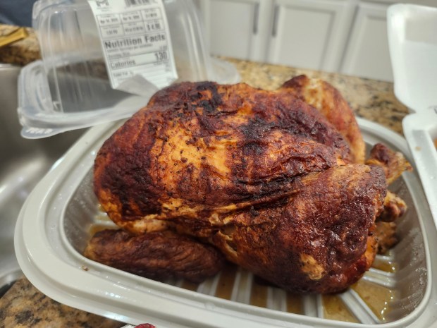 Sam's Club's Members Mark brand fell was on the higher end when it came to size. This chicken, priced at $4.98, came in at just over 3 lbs. (Amy Drew Thompson/Orlando Sentinel)