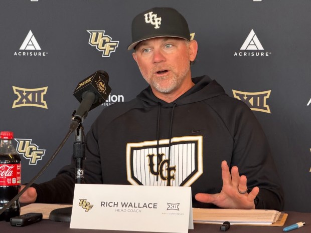 UCF coach Rich Wallace has his Knights back in the NCAA Baseball Tournament for the second time in three seasons as the Knights travel to Alabama for the Auburn Regional. (Orlando Sentinel Photo/Matt Murschel)
