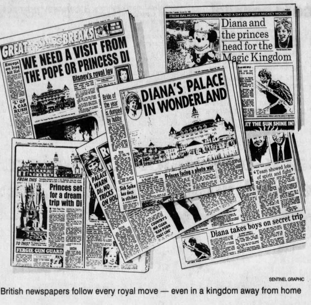 How the British press covered Princess Diana's visit in 1993. (Orlando Sentinel file)