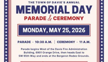 TOWN OF DAVIE HOSTS ANNUAL MEMORIAL DAY PARADE AND CEREMONY