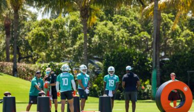 The Miami Dolphins had an extra attendee at rookie minicamp and the vibes could not be any higher