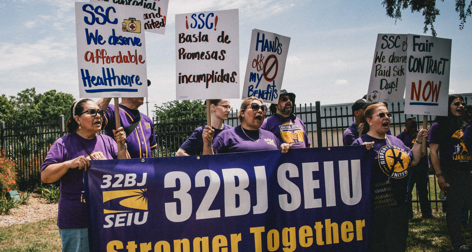 ‘So many broken promises’: Blue-collar workers at USF protest for union contact, higher wages, affordable healthcare