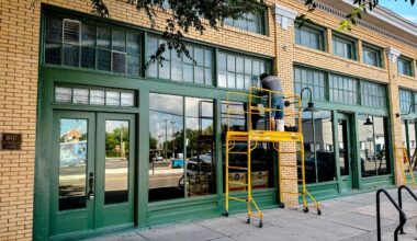 Exterior of Peppermint Lounge under construction on North Franklin Street in Tampa Heights