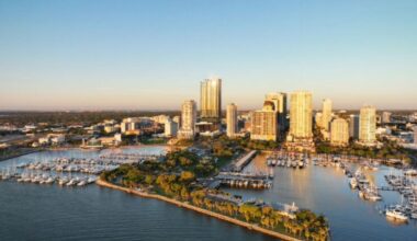 St. Petersburg skyline with downtown waterfront and marina