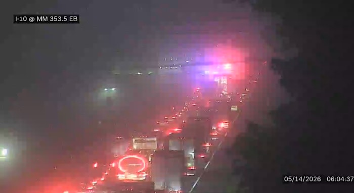 Traffic Alert: Left lane blocked on I-10 East before MM 353 in Jacksonville after crash