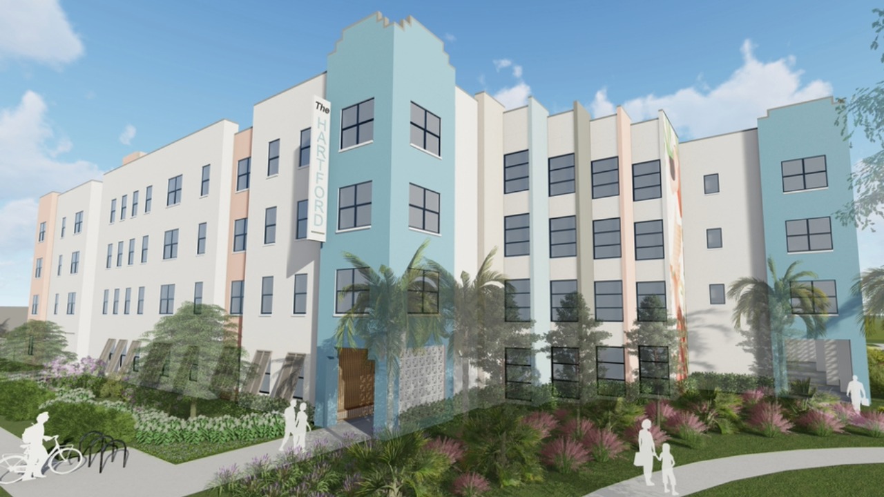 Rendering of the planned Hartford Apartments affordable housing development in St. Petersburg.