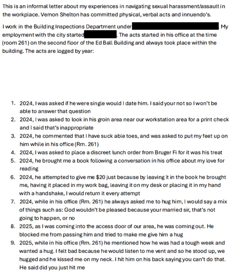 Sexual harassment allegations documented against Vernon Shelton