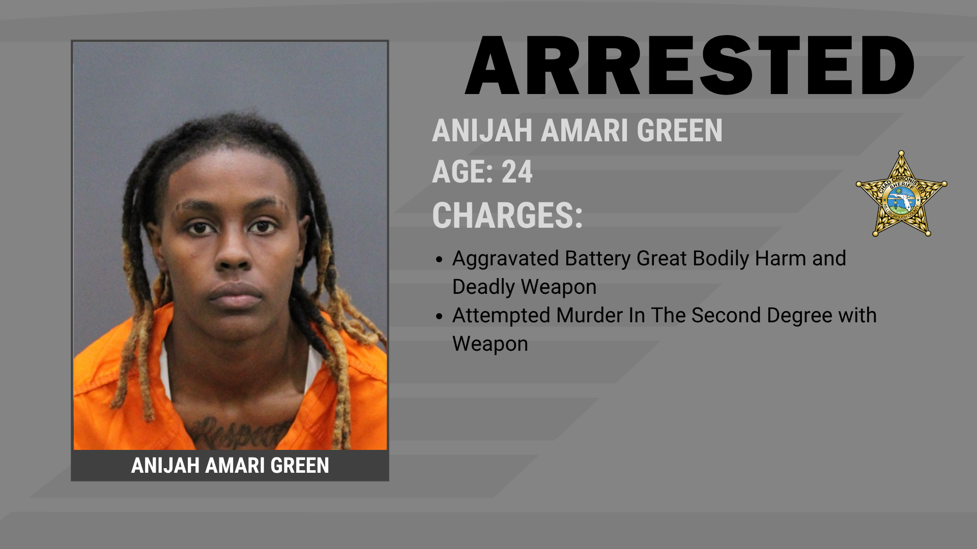 Woman Arrested in Tampa Stabbing