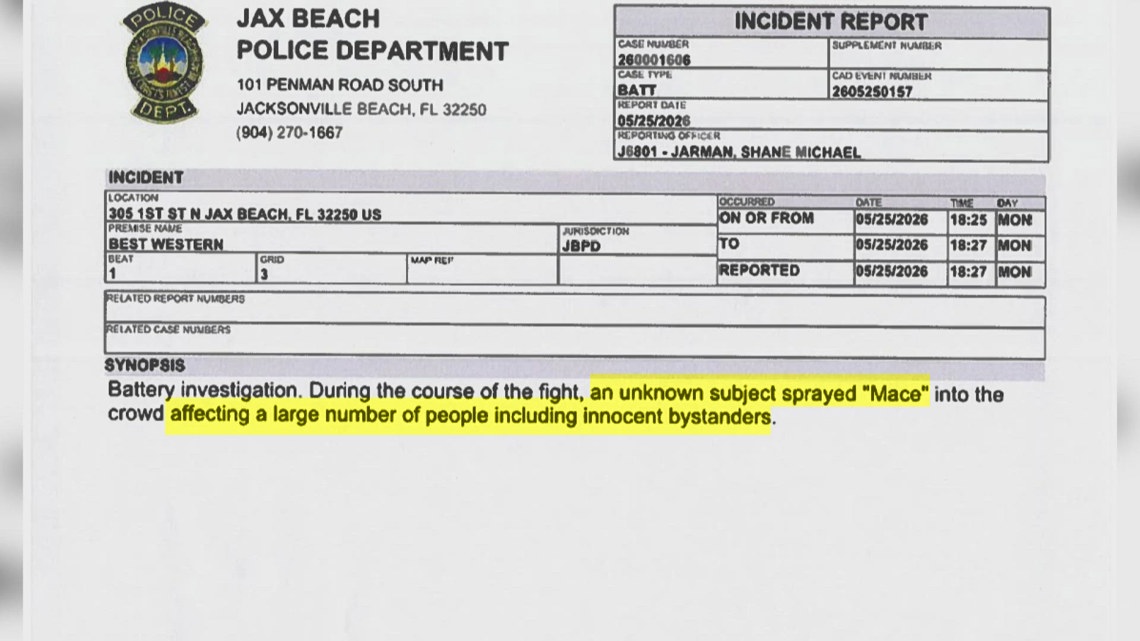 Jacksonville Beach Police respond to Memorial Day crowd disturbance after pepper spray incident