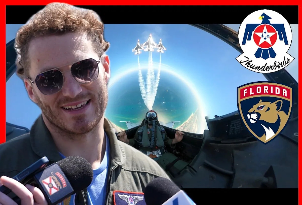 Tkachuk Flies High Over Fort Lauderdale with the Air Force Thunderbirds