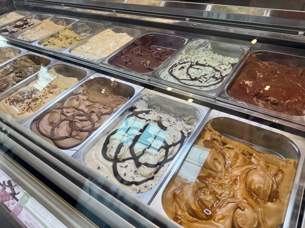 The interior of a gelato shop