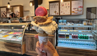 The interior of a gelato shop