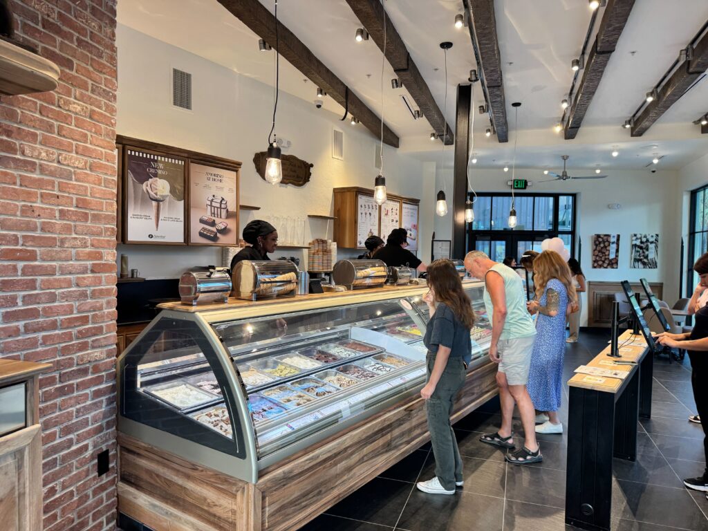 The interior of a gelato shop