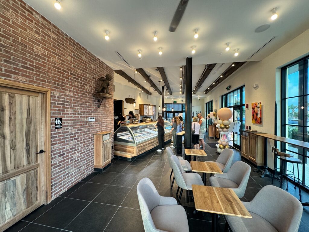The interior of a gelato shop