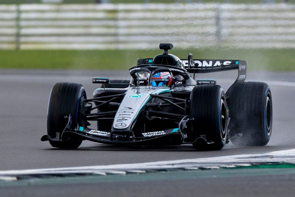 Kimi Antonelli had a taste of wet-weather running in Silverstone