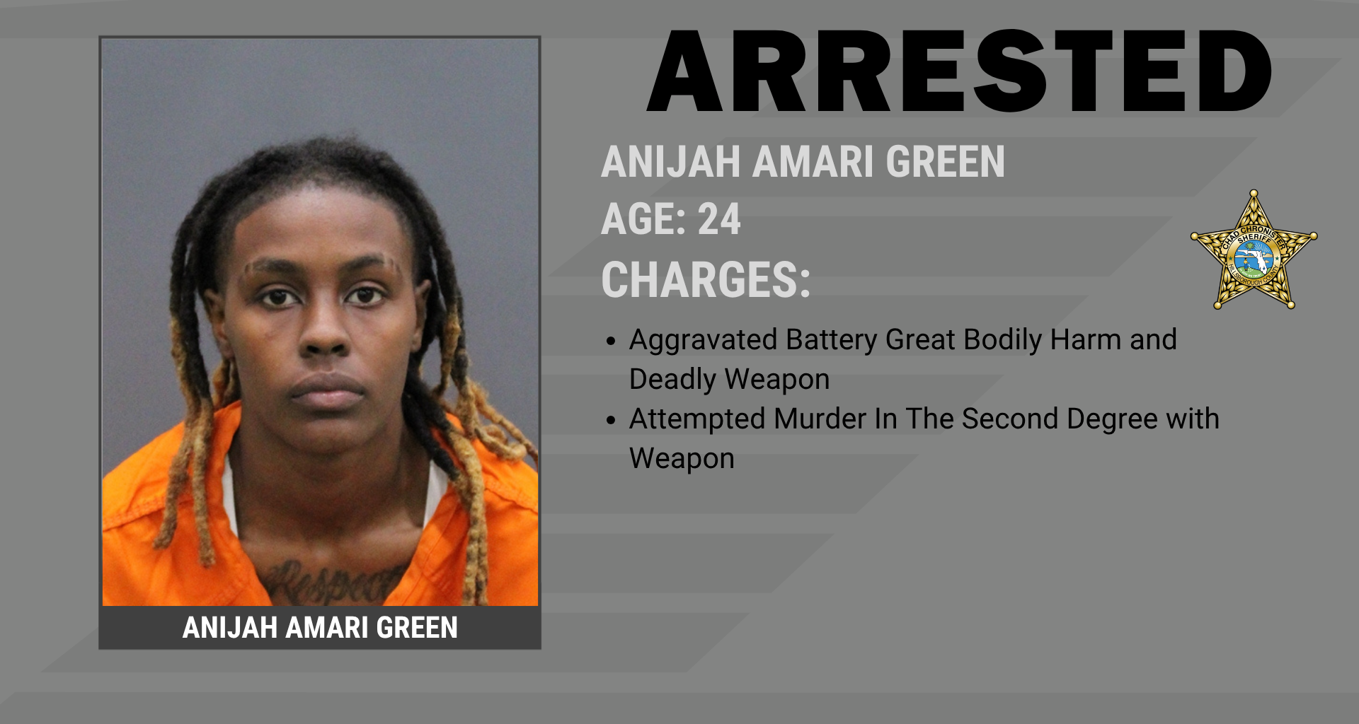 Woman Arrested in Tampa Stabbing